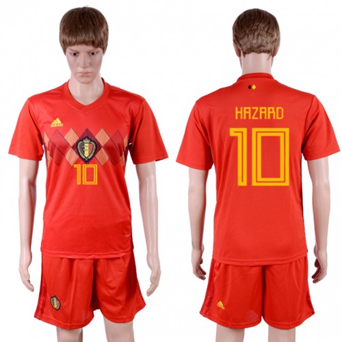 Belgium #10 Hazard Red Soccer Country Jersey - Click Image to Close